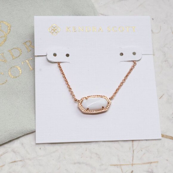 Kendra Scott Jewelry - Kendra Scott Elisa Pendant Necklace, Rose Gold white Pearl